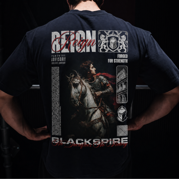 Blackspire navy blue tee shirt reign V2 cotton pump cover for serious lifters